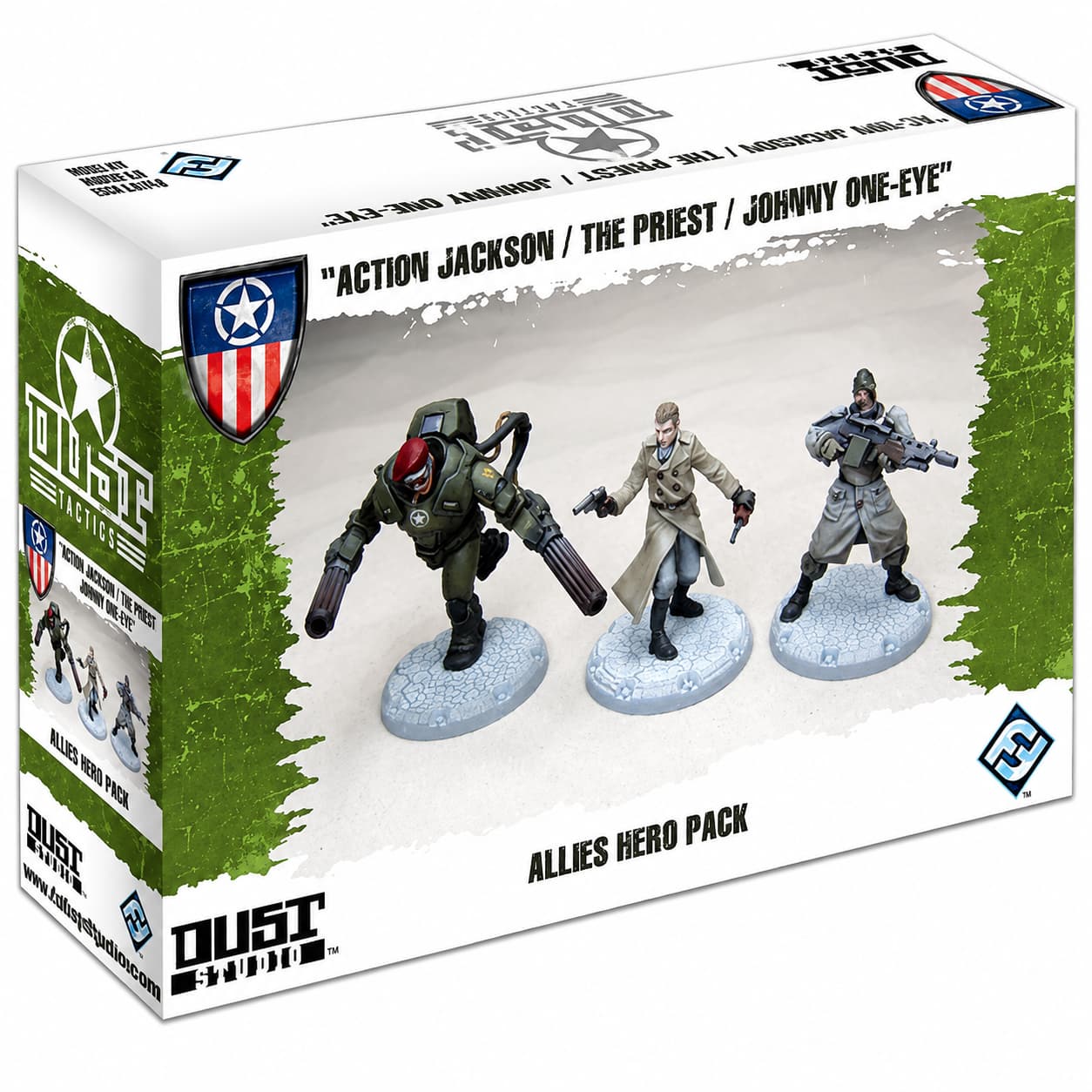 FFGDT011 – Allies Hero Pack – Action Jackson / The Priest / Johnny One-Eye – Dust Tactics